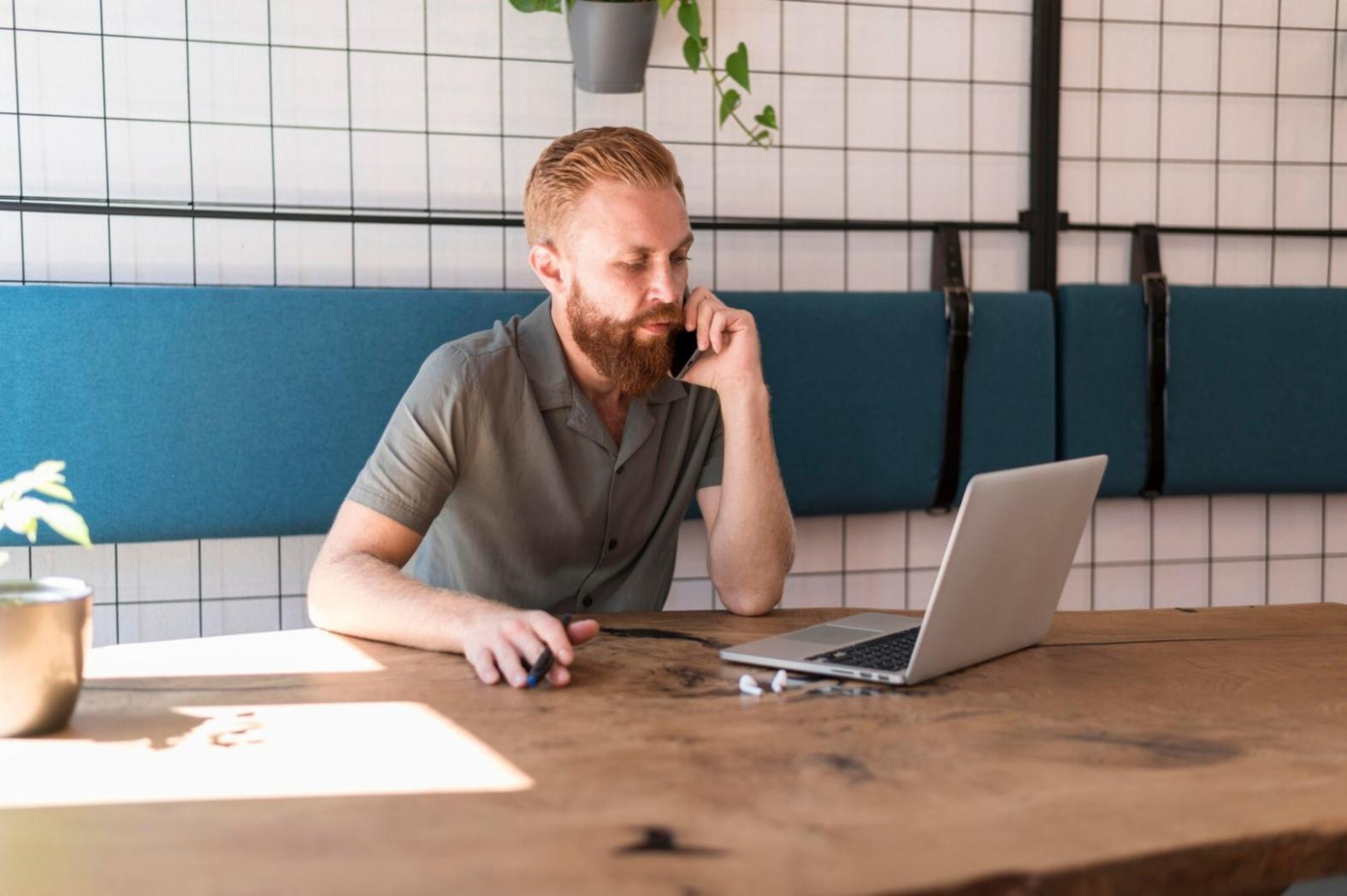 Financial planning workspace with charts and calculator